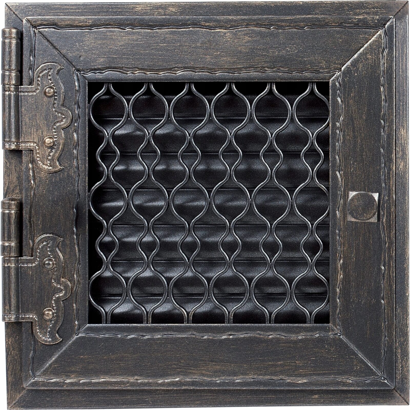 KRATKA KOMINKOWA Retro grafit antyk otwierana 22