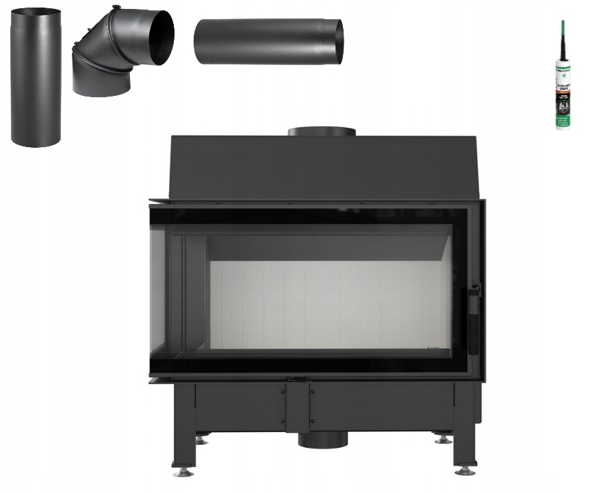 WKŁAD ZIBI DECO LEWY 11 kW BS+przył. komin CEGŁA