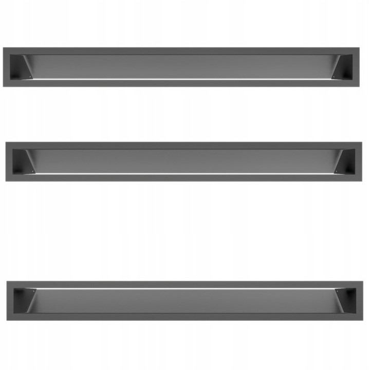 Kratka kominkowa LUFT prosty grafitowy 3szt 9x80