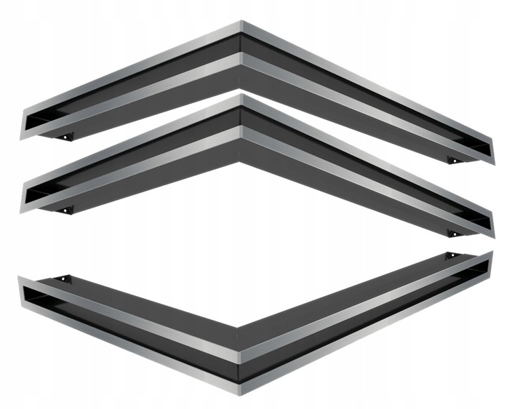 Kratka kominkowa LUFT narożny 54,7x76,6x6 szlif ZESTAW DO KOMINKA LEWEGO