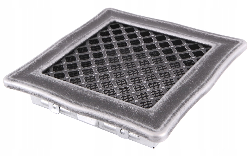 Kratka kominkowa wentylacyjna DECO 16x16cm srebrna patyna