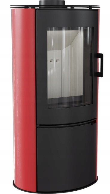 Piec stalowy kaflowy koza AB S/DR Ø 150 8 kW czerwony kafel