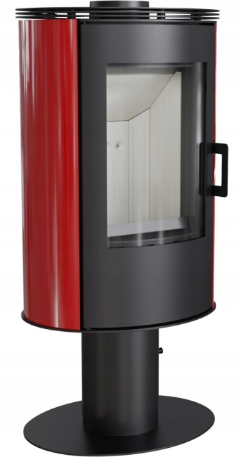 PIEC KAFLOWY CZERWONY KOZA NA NODZE OBROTOWY AB