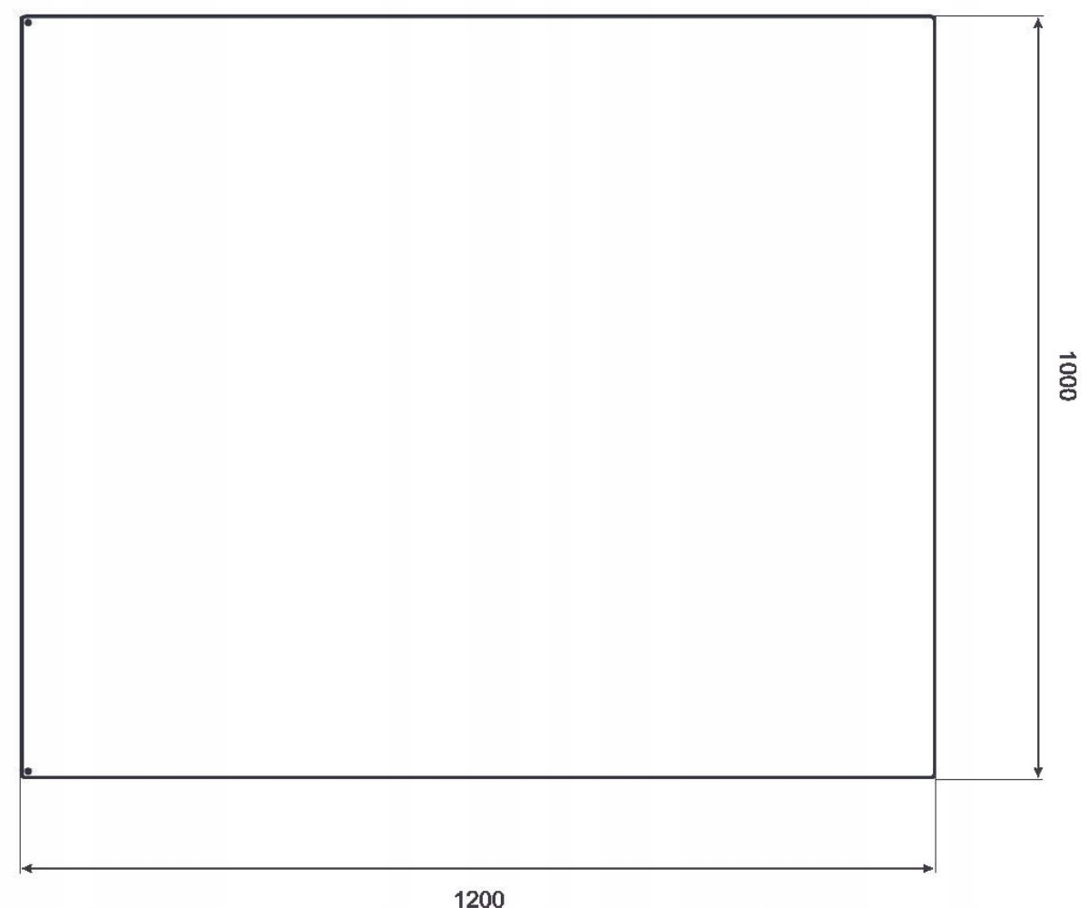 Blacha pod piec kozę czarna 120x100cm czarny mat