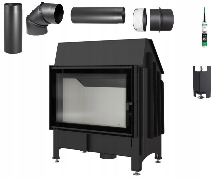 Wkład kominkowy ZIBI 11 DECO+przyłącz komin fi200