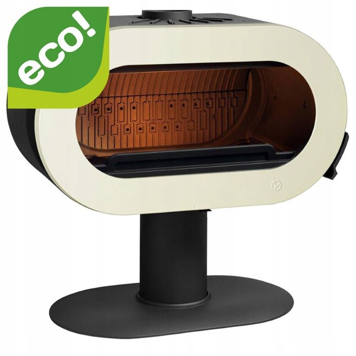 Piec kominkowy żeliwny INVICTA FIFTY 6480-46 emalia kremowa 10 kW