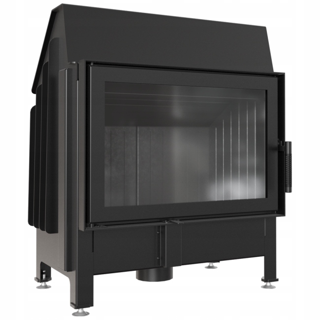 Kominek powietrzny stalowy ZIBI 11 kW fi 180 BLACK - czarne wyłożenie