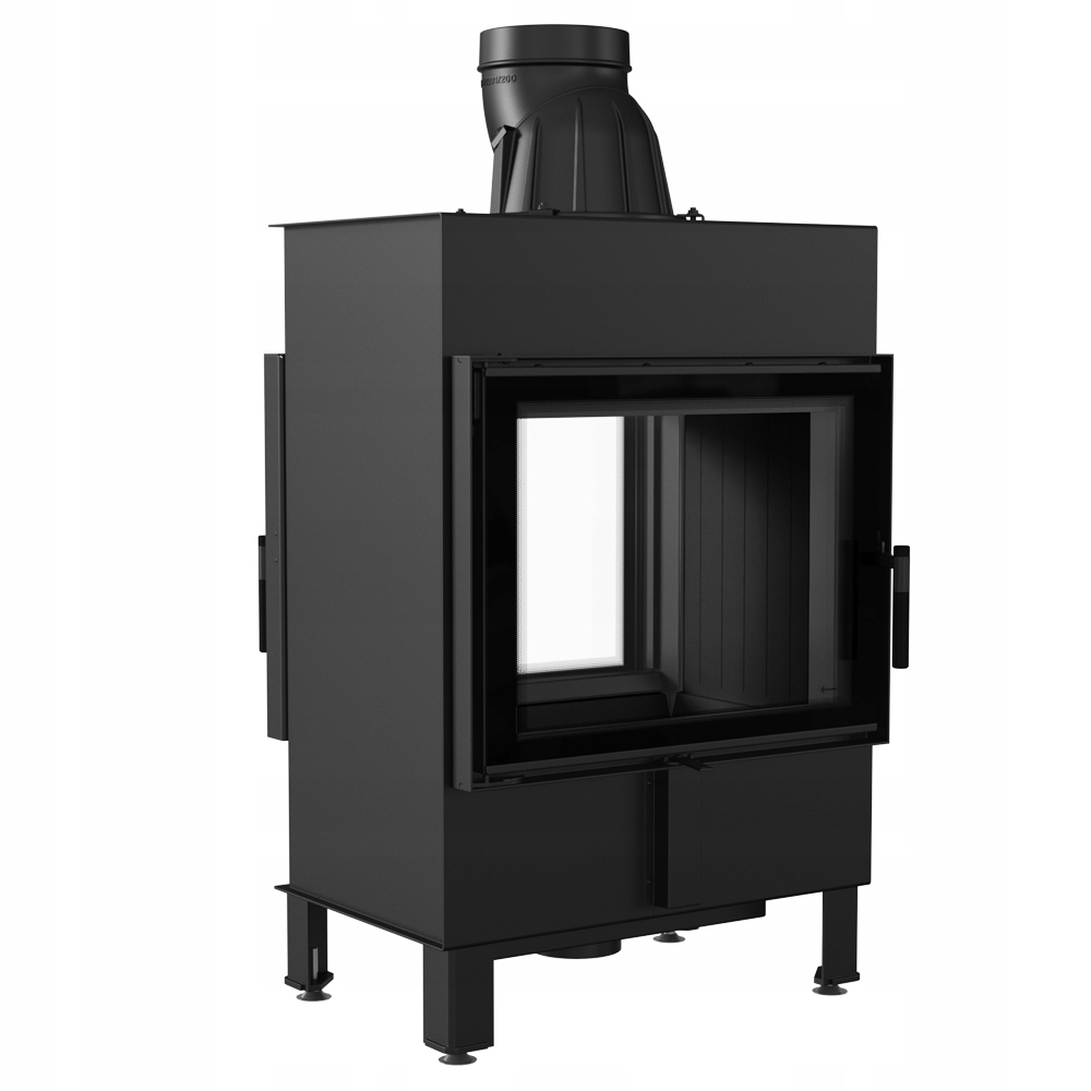 Kominek dwustronny powietrzny LUCY TUNEL 12 kW fi 200 czarne wyłożenie