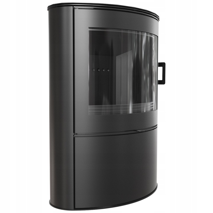 Piec stalowy KOZA AB 2 BLACK czarne wyłożenie fi 150 10 kW
