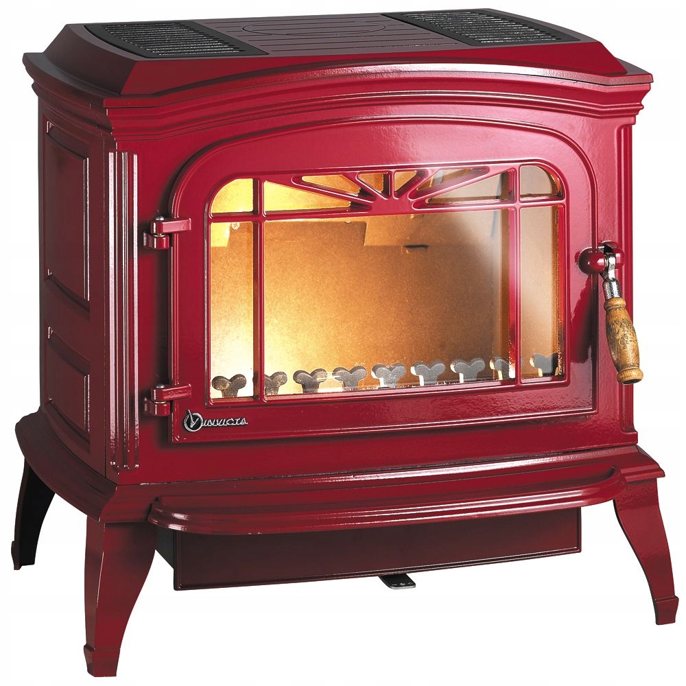 Piec wolnostojący żeliwny KOZA INVICTA BRADFORD emalia czerwona 9173-47