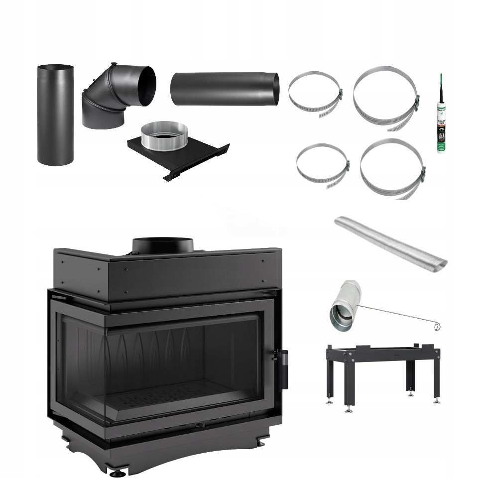 Kominek powietrzny żeliwny MAJA lewy BS 8 kW fi 200 ZESTAW Z DOLOTEM