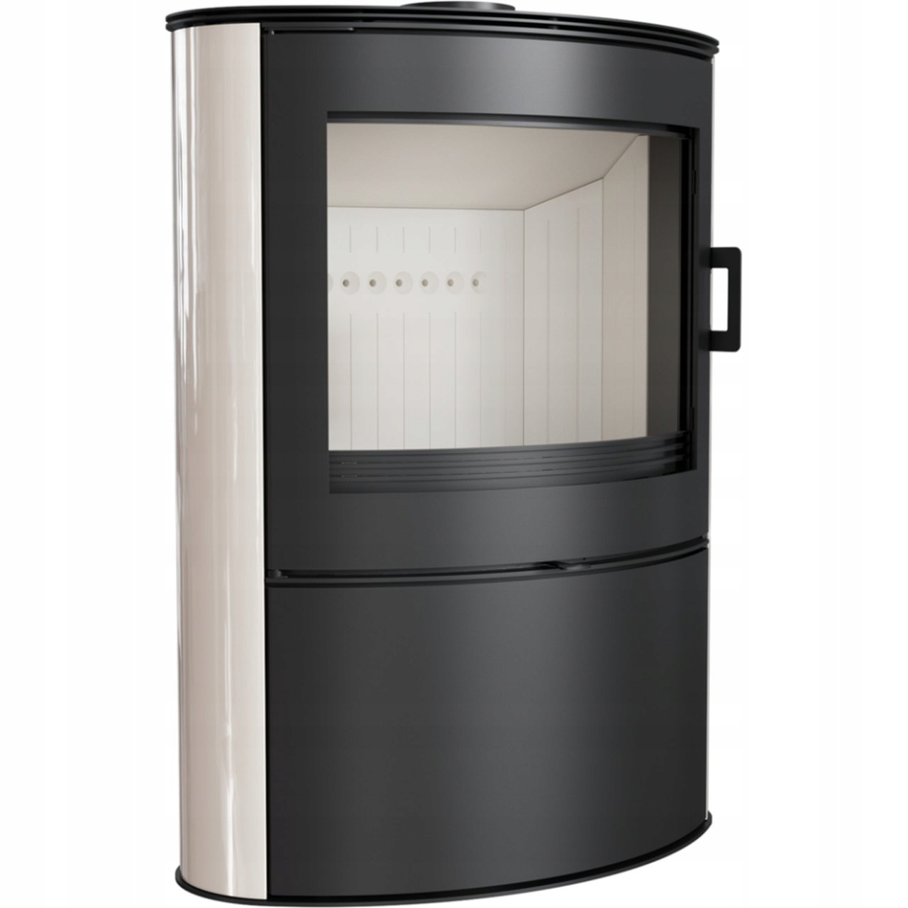 Piec stalowy kaflowy koza KRATKI AB S/2 Ø 150 10 kW krem kafel