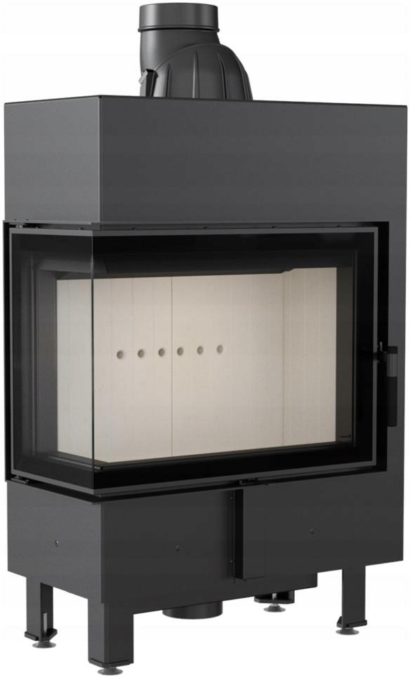 Wkład kominkowy Kominek powietrzny stalowy LUCY SLIM lewy BS 8 kW Ø 160