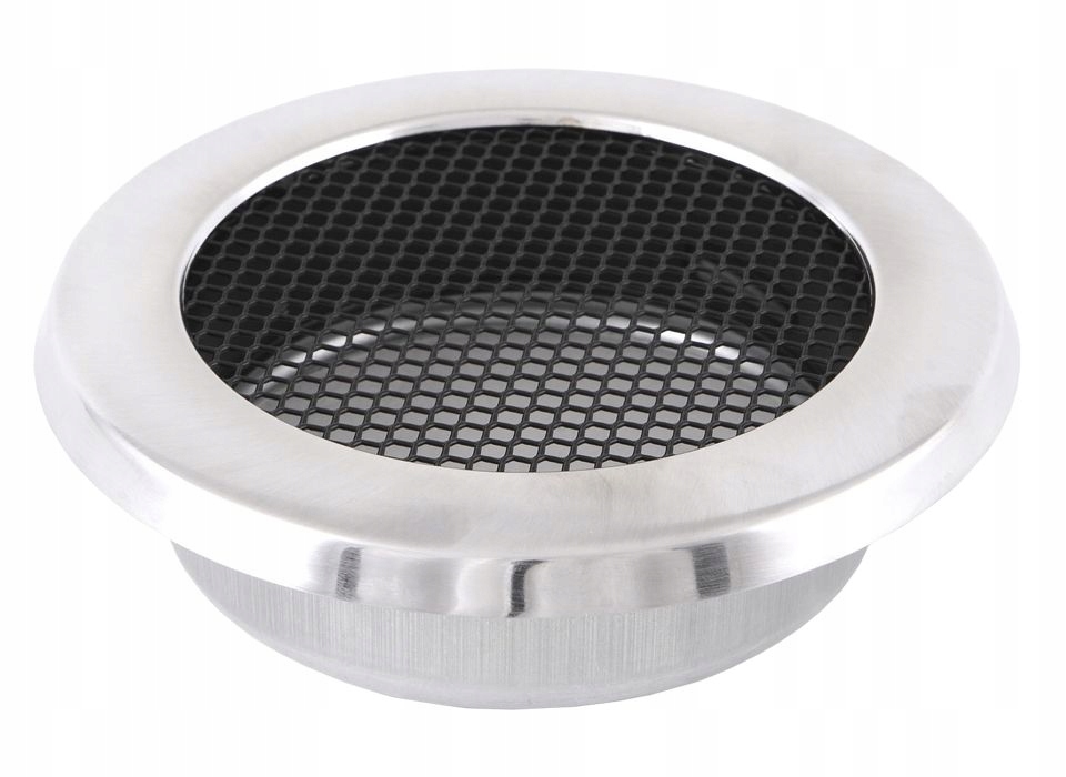 Kratka kominkowa wentylacyjna okrągła 160mm chrom szlifowany