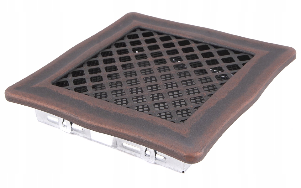 Kratka kominkowa wentylacyjna DECO 16x16cm miedziana patyna