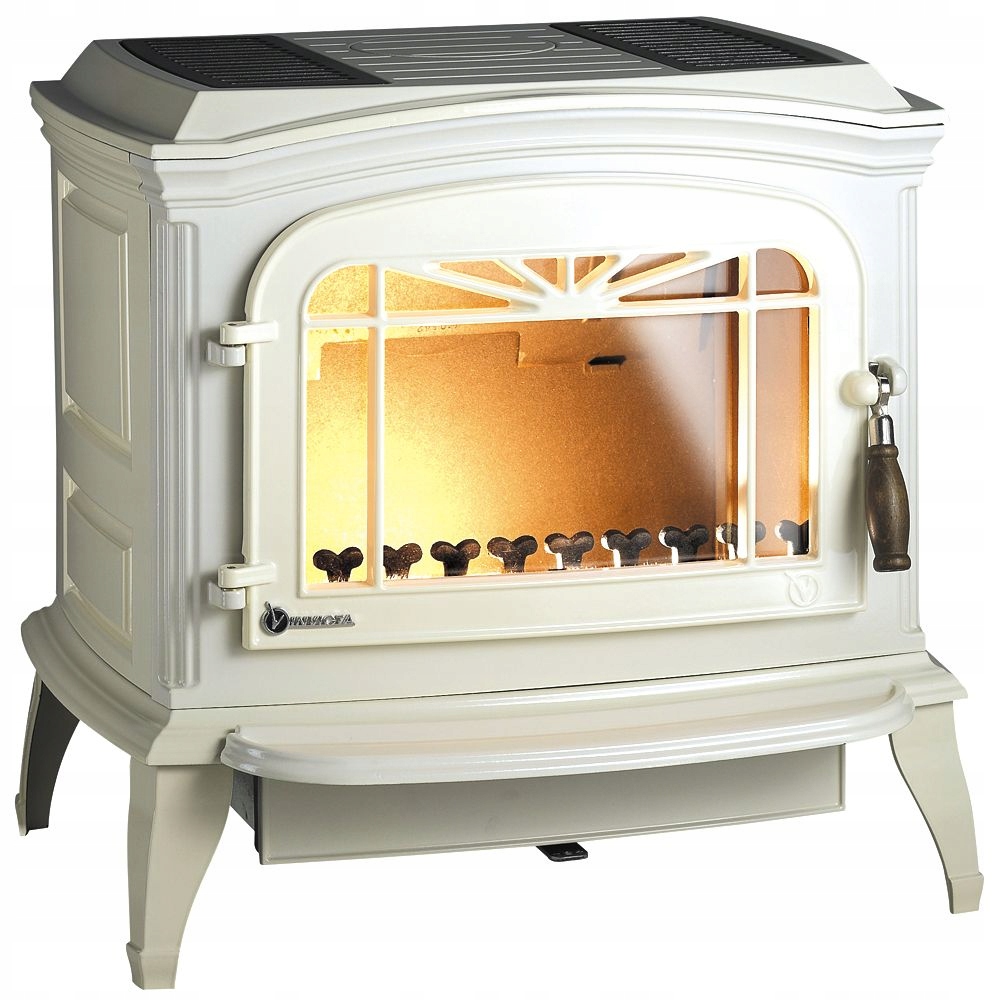 Piec kominkowy żeliwny INVICTA BRADFORD 9173-46 emalia kremowa 9 kW fi 150