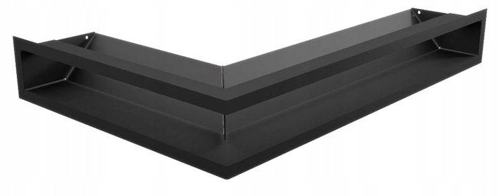 Kratka kominkowa LUFT narożny prawy czarny 40x60x9