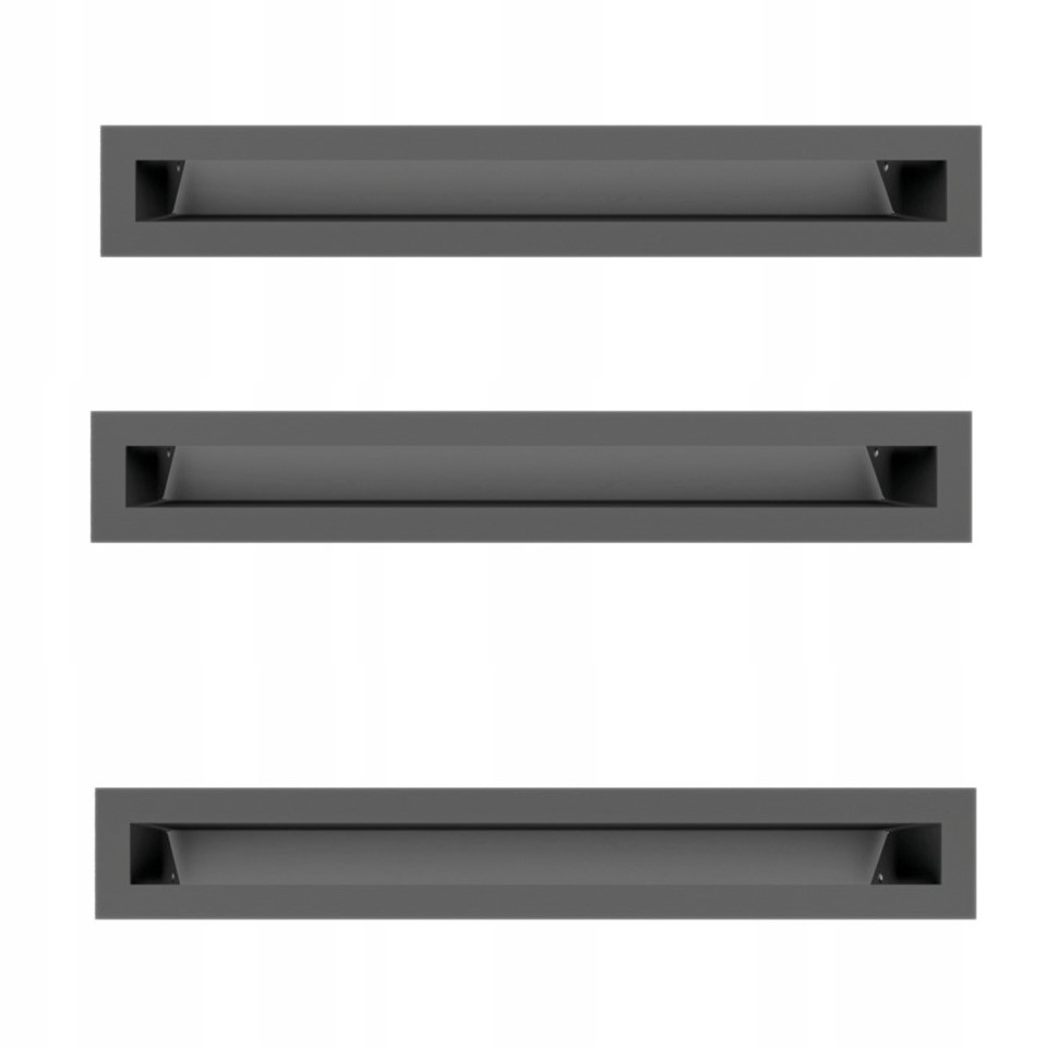 Kratki do kominka 9x60 LUFT grafit ZESTAW