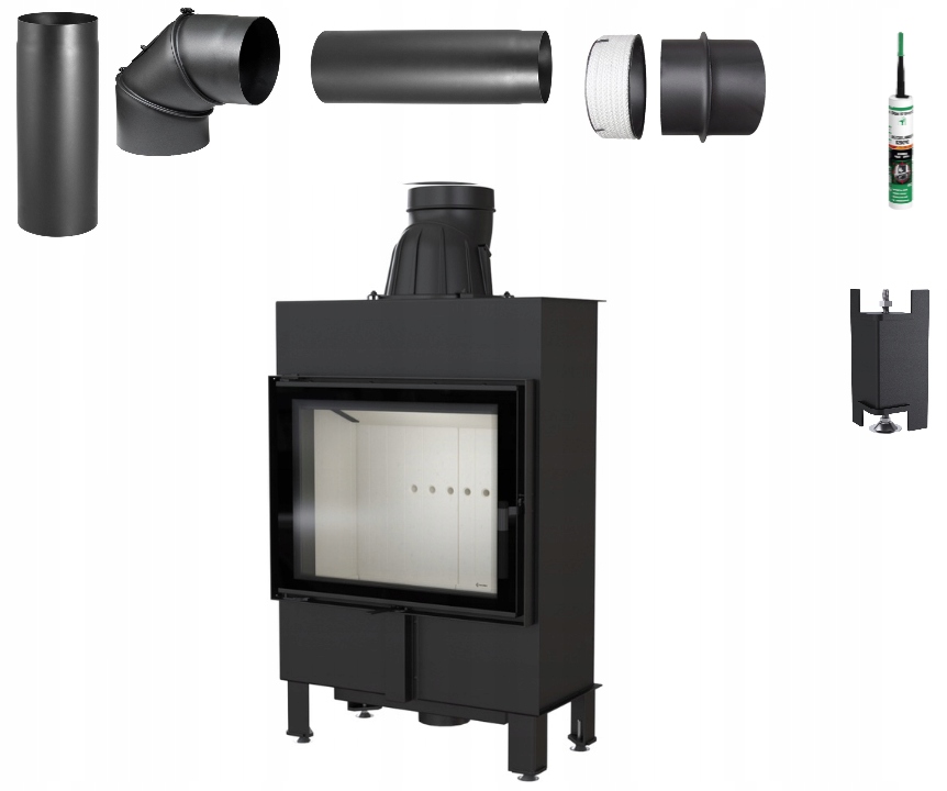 WKŁAD kominek LUCY 8 kW SLIM+ przyłącz komin fi200