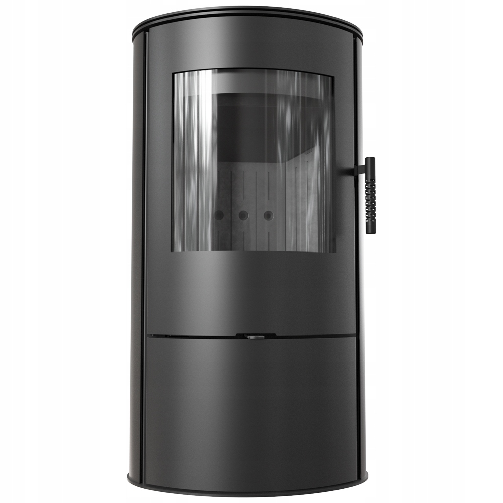 Koza piec ROLLO Ø 150 7 kW BLACK czarne wnętrze EKO REKUPERACJA