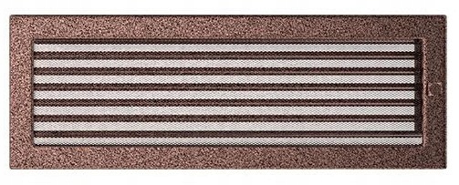 KRATKA KOMINKOWA MIEDZIANA z ŻALUZJĄ 17x49