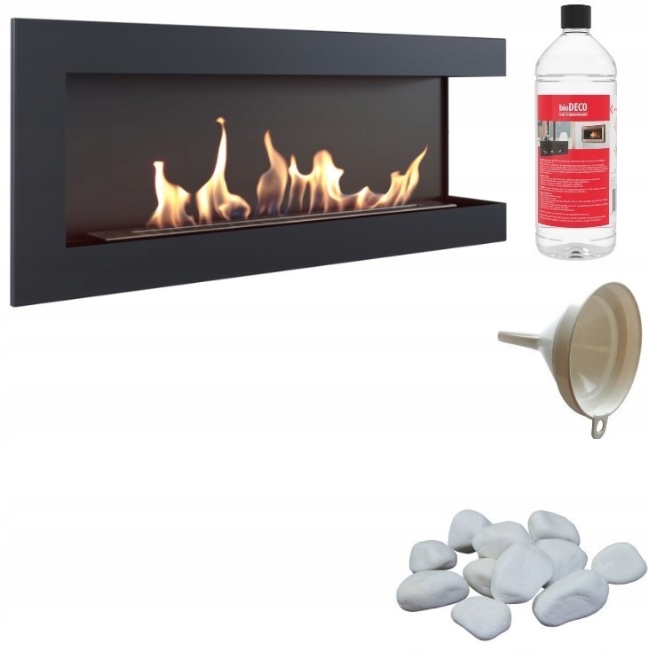 BIOKOMINEK NAROŻNY PRAWY DELTA 1200+ZESTAW KAMIENI