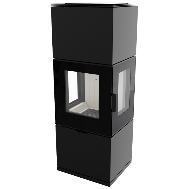 Piec wolnostojacy stalowy koza INGA 8 kW fi 150 trzyszybowy