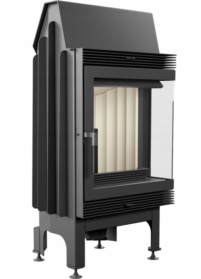 Kominek powietrzny stalowy KRATKI BLANKA prawy BS 8 kW Ø 160