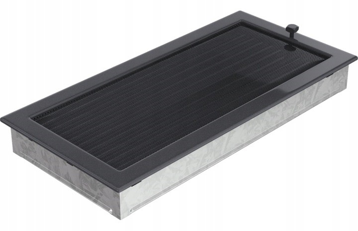 KRATKA KOMINKOWA 22x45 GRAFITOWA Z ŻALUZJĄ