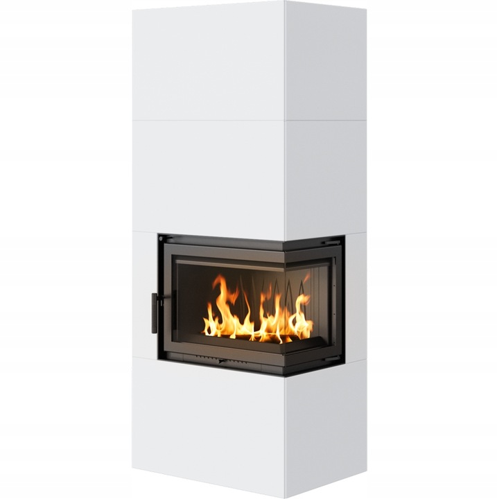 Kominek MODUŁOWY powietrzny Simple Box Bianco 8 kW biały PRAWY