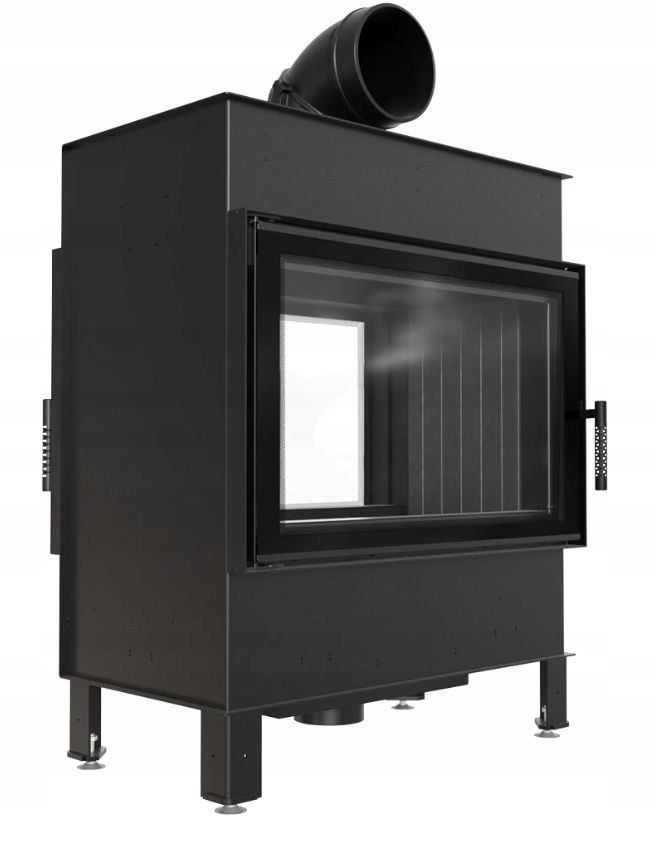 Kominek stalowy Kratki Lucy Tunel 14 kW czarny