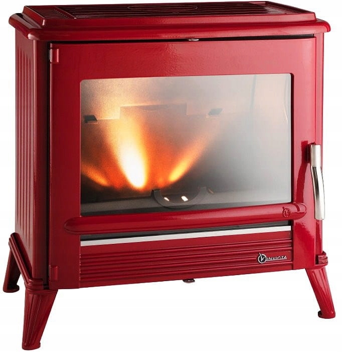 Piec kominkowy żeliwny INVICTA MODENA 9175-47 emalia czerwona 10 kW