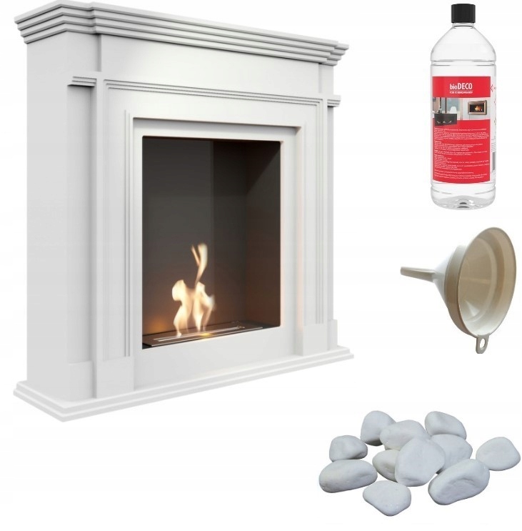 Biokominek portalowy LEGIONIS biały certyfikat TUV ZESTAW