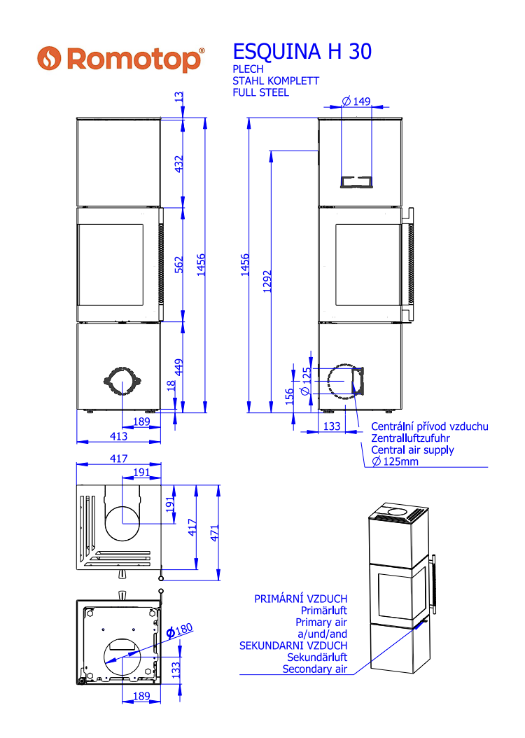 rysunek techniczny ESQUINA H 30